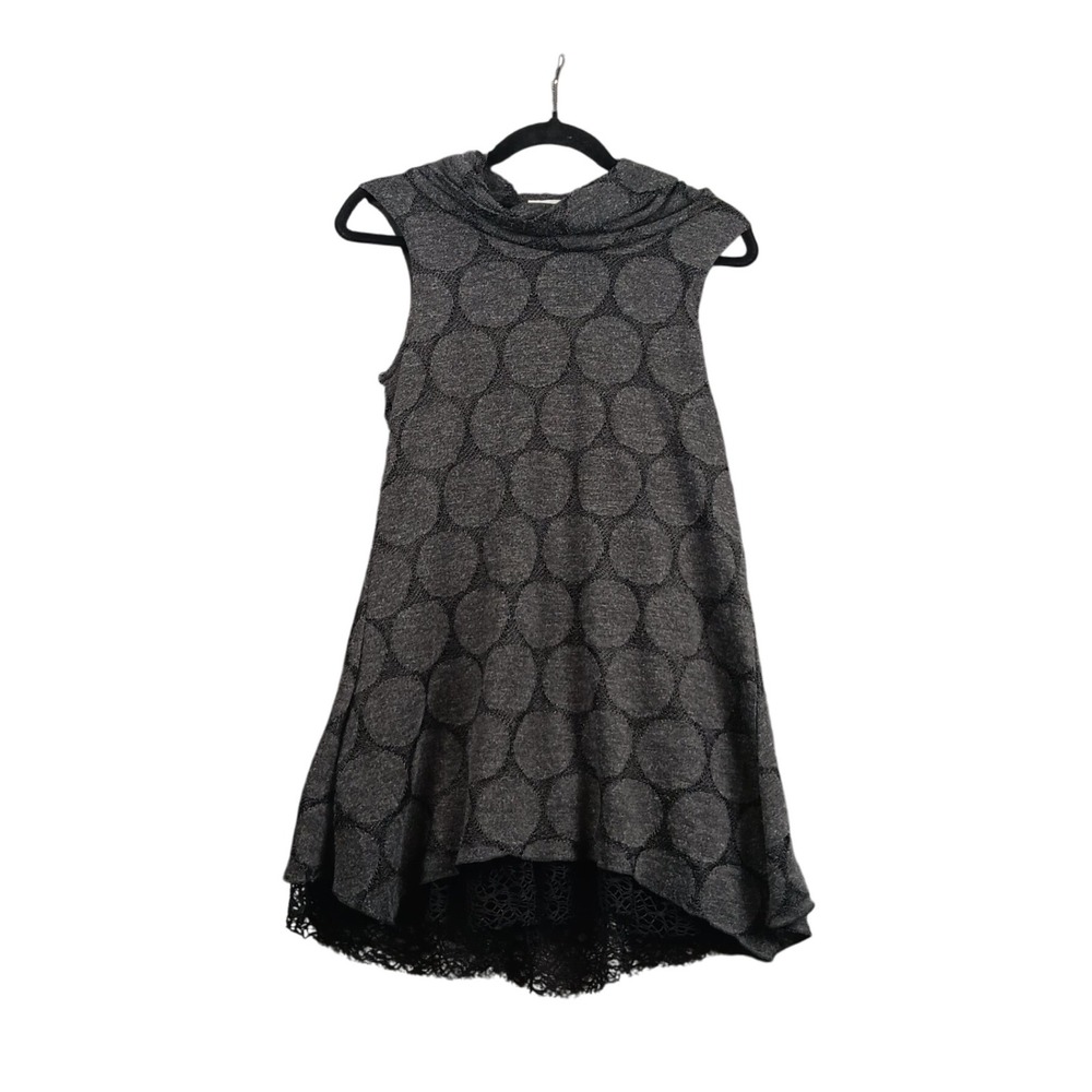 Apricot UK 8 EUR XS Sleeveless Cowl Neck‎ High Low Hem Dress Polka Dot